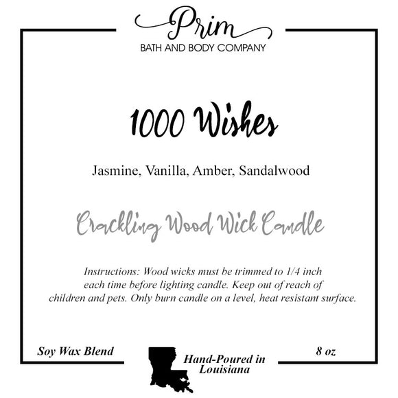 1000 Wishes Classic Crackling Wood Wick Candle - 8 oz