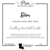 Diva Classic Crackling Wood Wick Candle - 8 oz